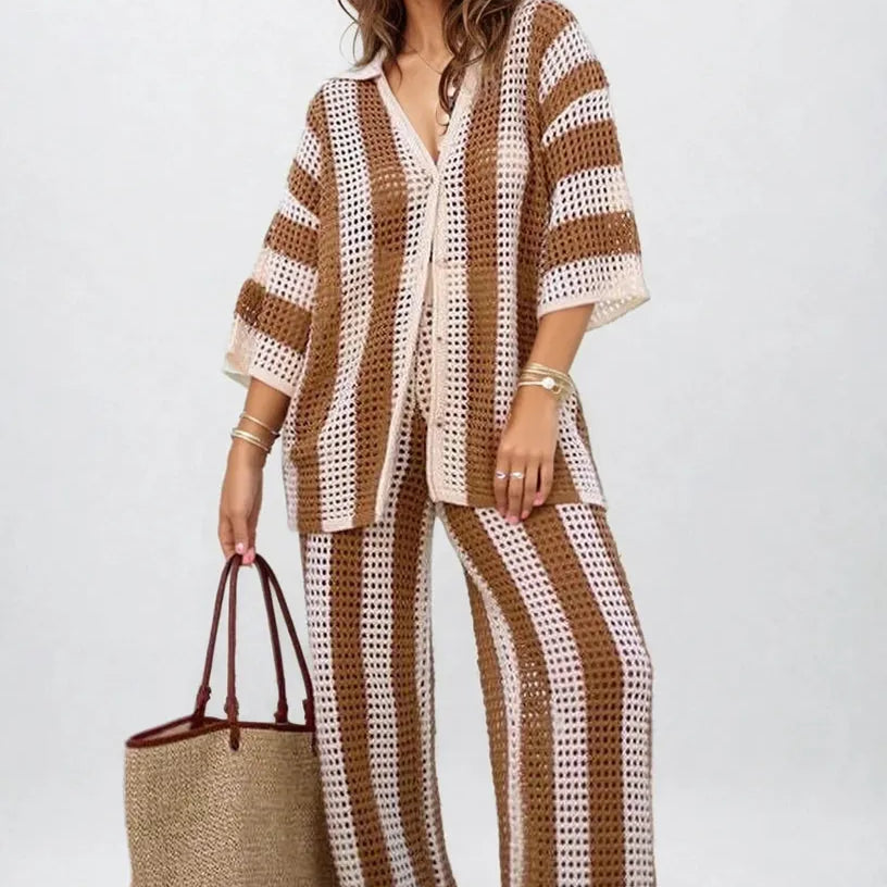 Amelia | Striped Set Elegant & Comfortable