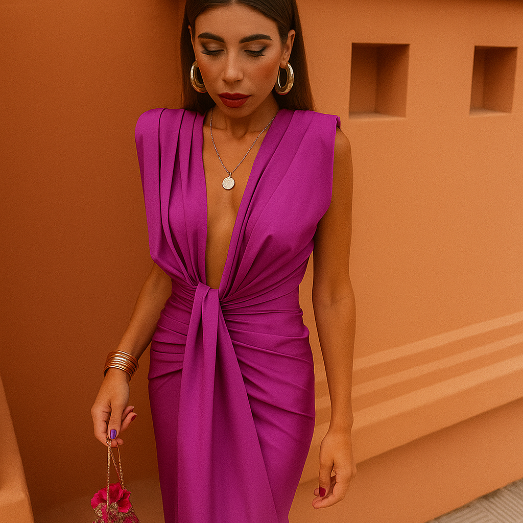 SYVERIA – WHISPERFOLD PLEATED MAXI DRESS