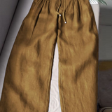 AMELINA – PLEATED LINEN COMFORT FIT PANTS