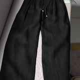 AMELINA – PLEATED LINEN COMFORT FIT PANTS