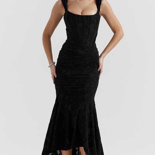 Boheme - Sleeveless Ruched Bodycon Evening Dress