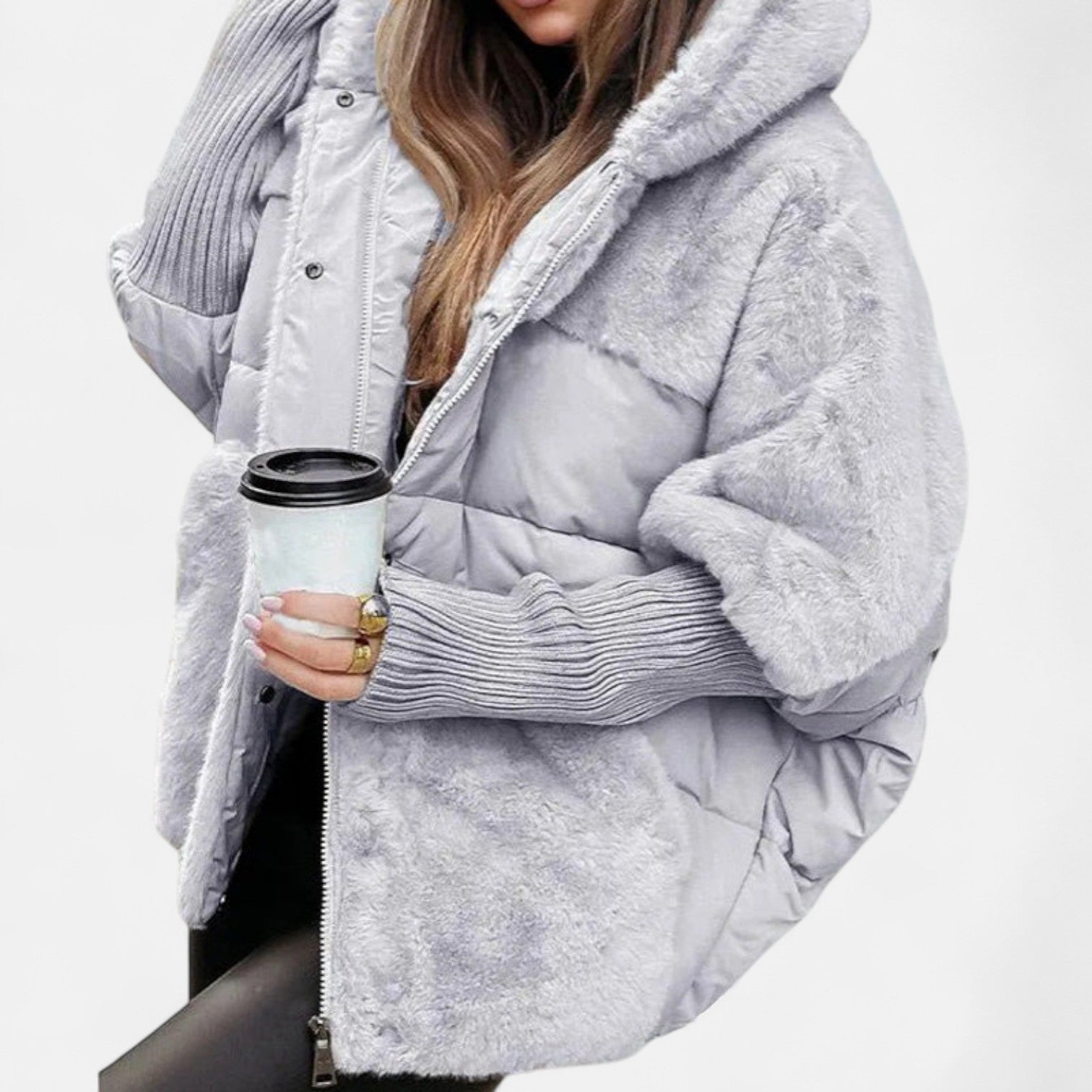 Oversized Hooded Patchwork Puffer Jacket